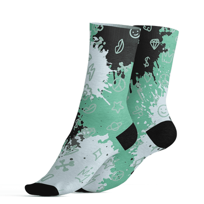 High OG Green Glow 1s Socks Match Hustle Grind Pray 3D All-Over Print - NastyJamz