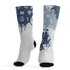 Mid Diffused Blue Grey 1s Socks Match Hustle Grind Pray 3D All-Over Print - NastyJamz