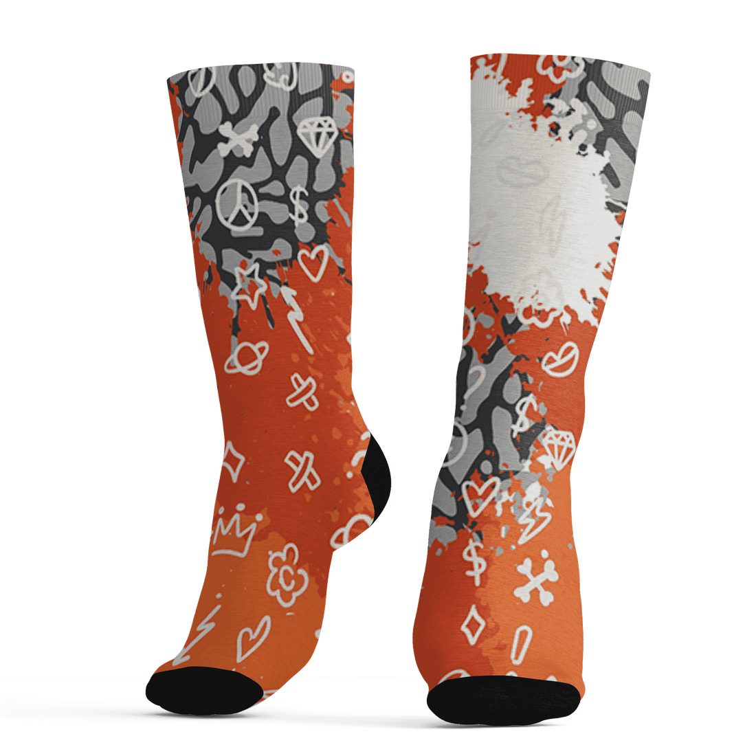 Georgia Peach 3s Socks Match Hustle Grind Pray 3D All-Over Print - NastyJamz
