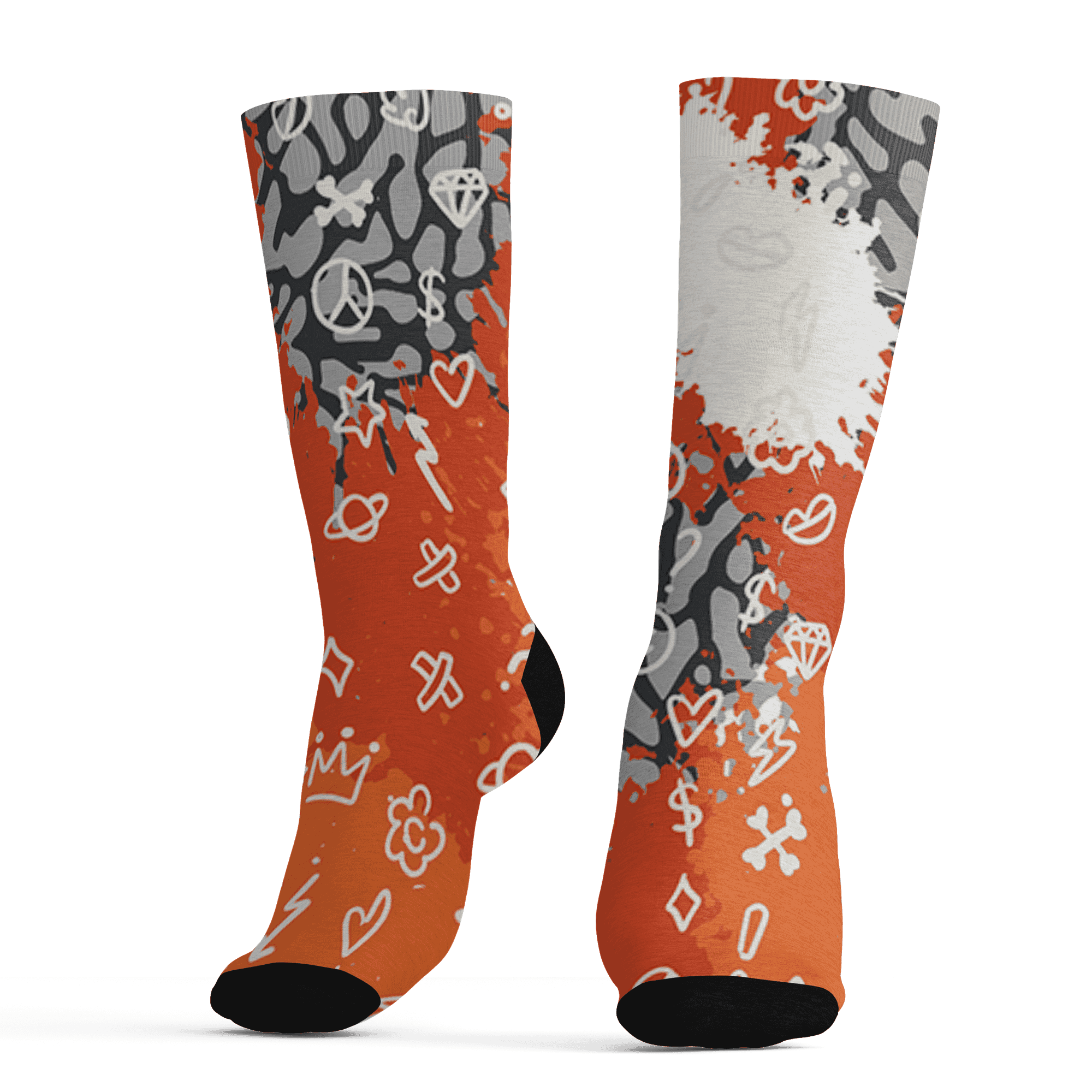 Georgia Peach 3s Socks Match Hustle Grind Pray 3D All-Over Print - NastyJamz