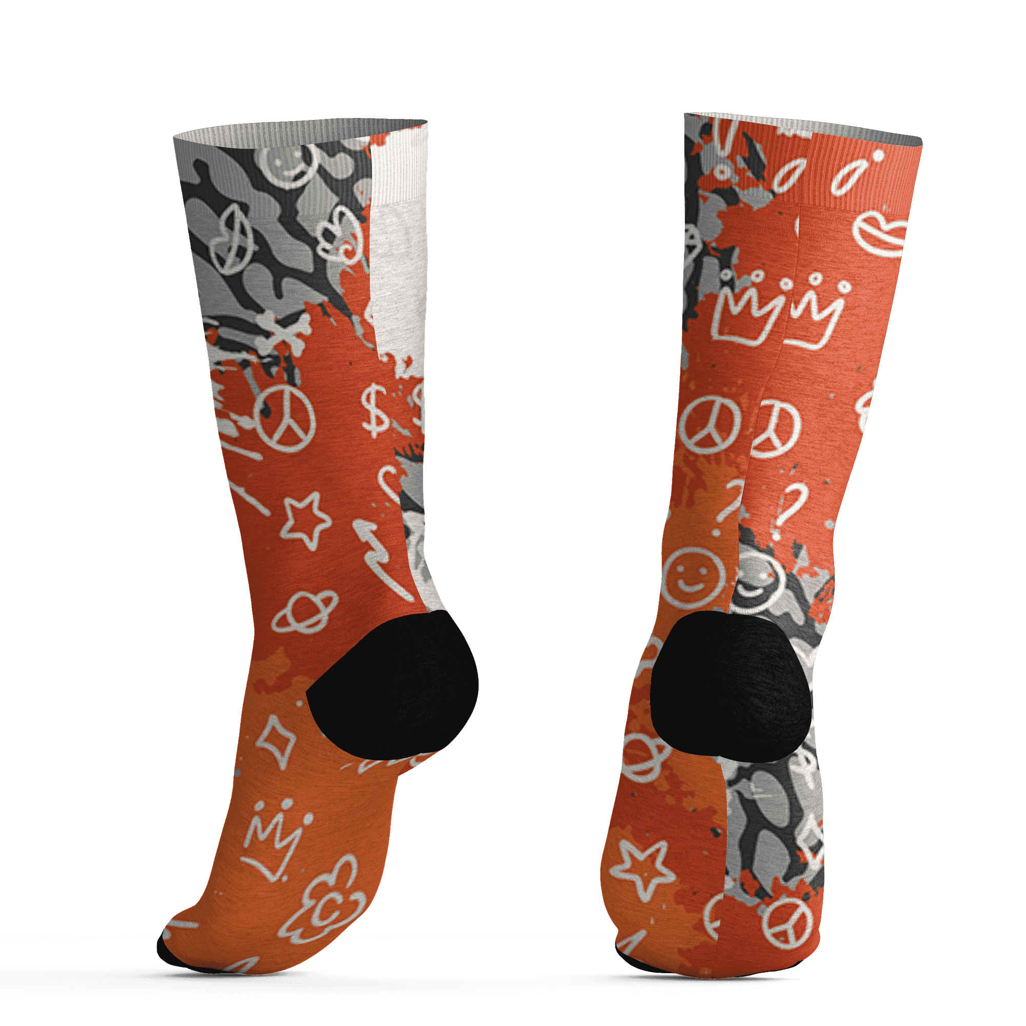 Georgia Peach 3s Socks Match Hustle Grind Pray 3D All-Over Print - NastyJamz