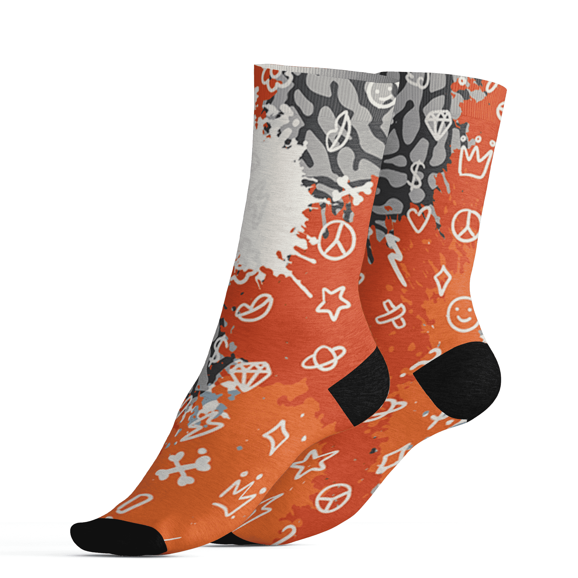 Georgia Peach 3s Socks Match Hustle Grind Pray 3D All-Over Print - NastyJamz