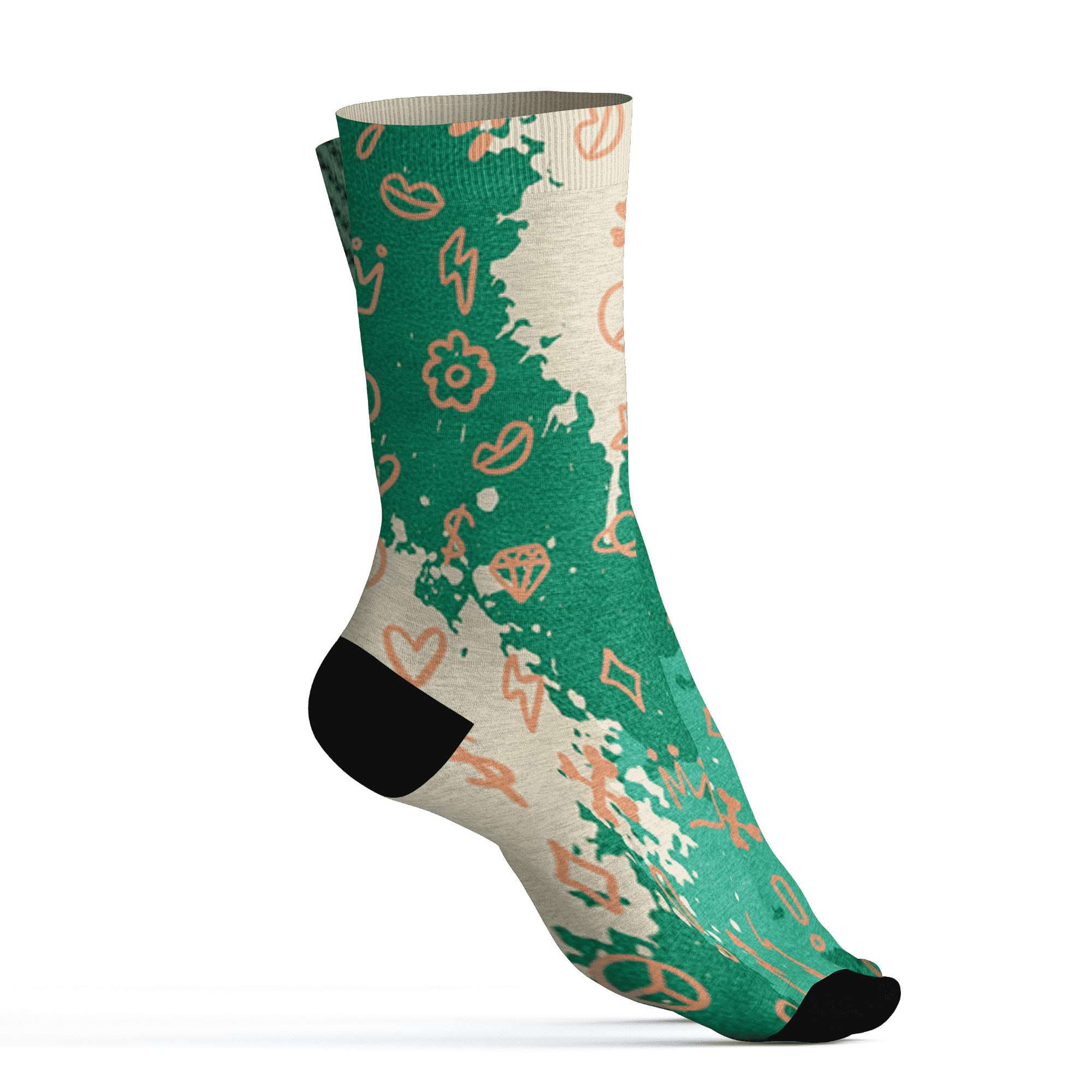 Nina CN Abney 3s Socks Match Hustle Grind Pray 3D All-Over Print - NastyJamz