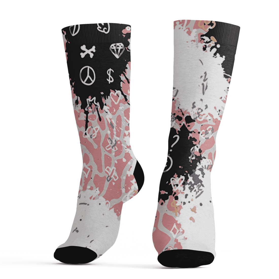 Red Stardust 3s Socks Match Hustle Grind Pray 3D All-Over Print - NastyJamz