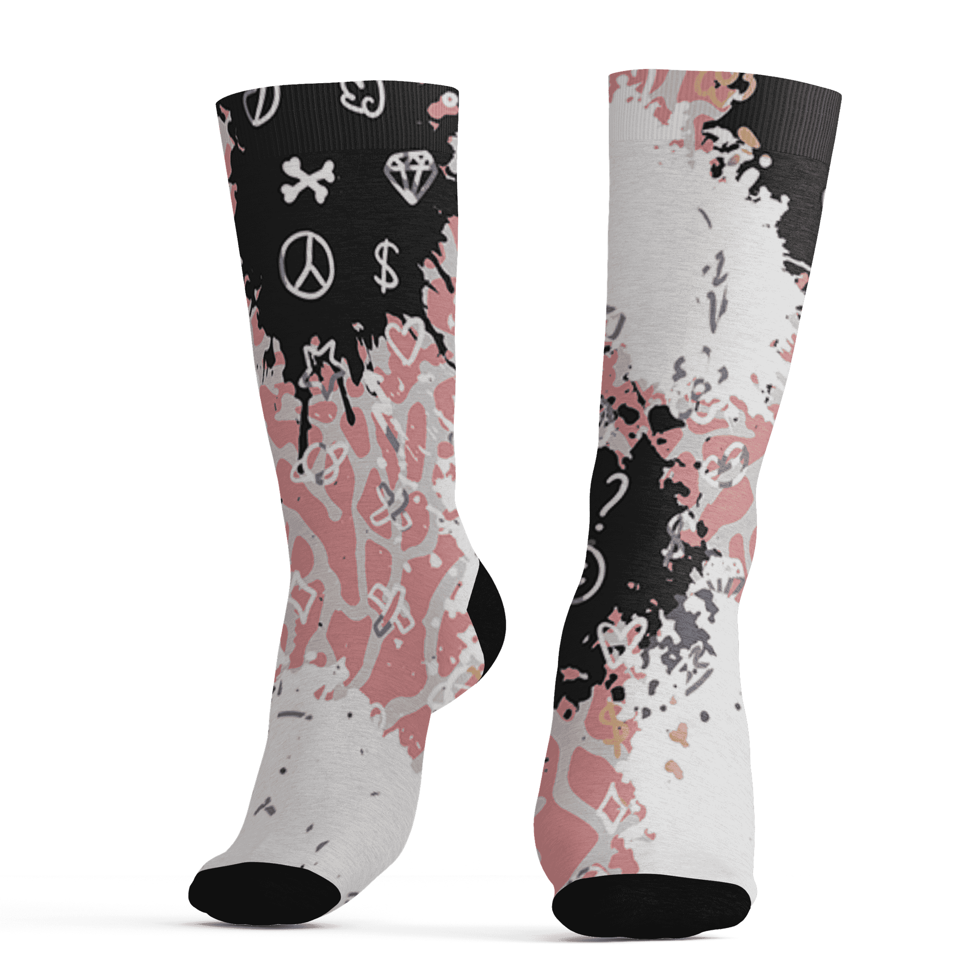 Red Stardust 3s Socks Match Hustle Grind Pray 3D All-Over Print - NastyJamz