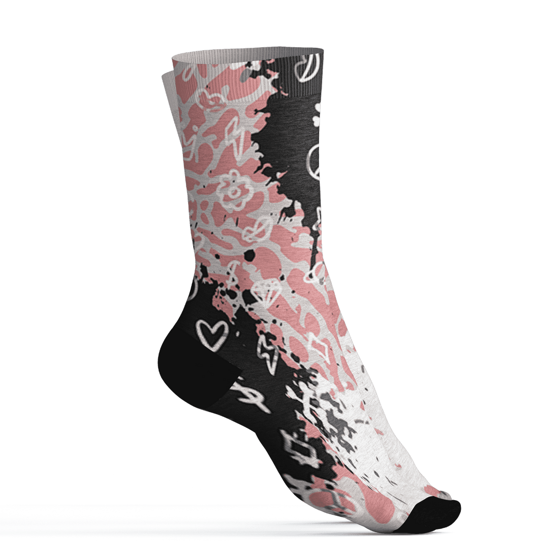 Red Stardust 3s Socks Match Hustle Grind Pray 3D All-Over Print - NastyJamz