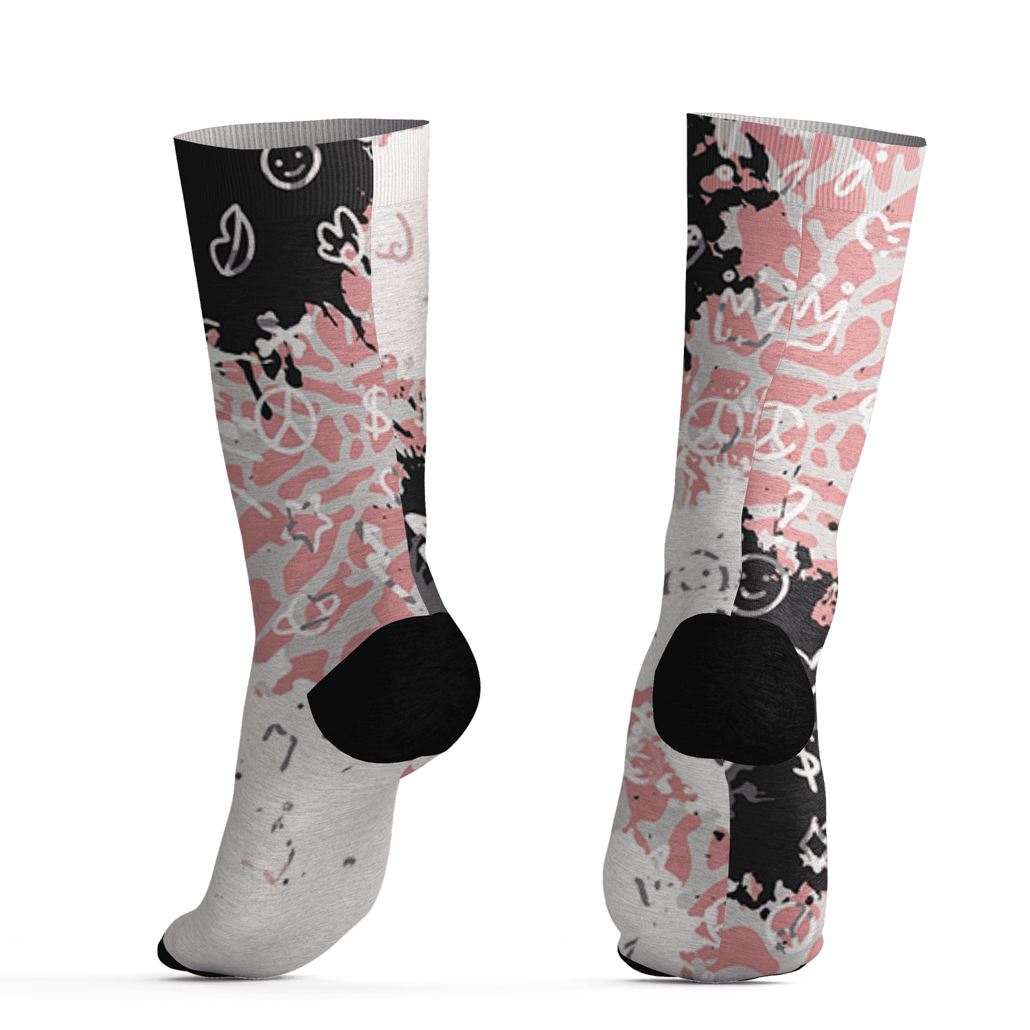 Red Stardust 3s Socks Match Hustle Grind Pray 3D All-Over Print - NastyJamz