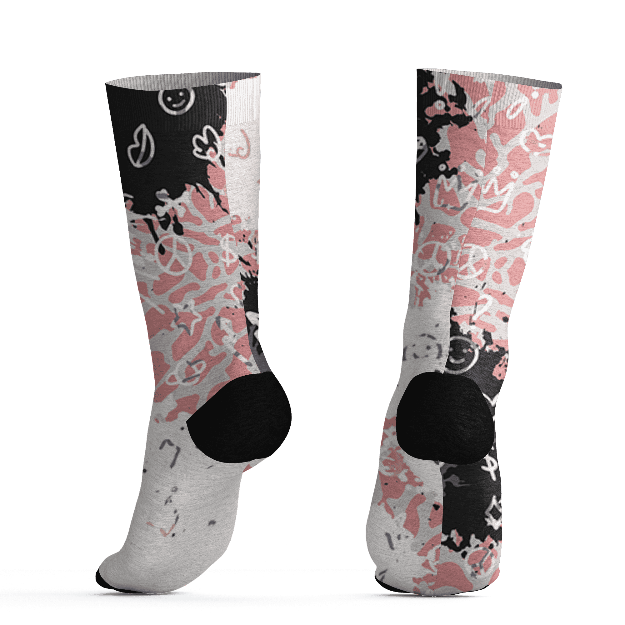 Red Stardust 3s Socks Match Hustle Grind Pray 3D All-Over Print - NastyJamz