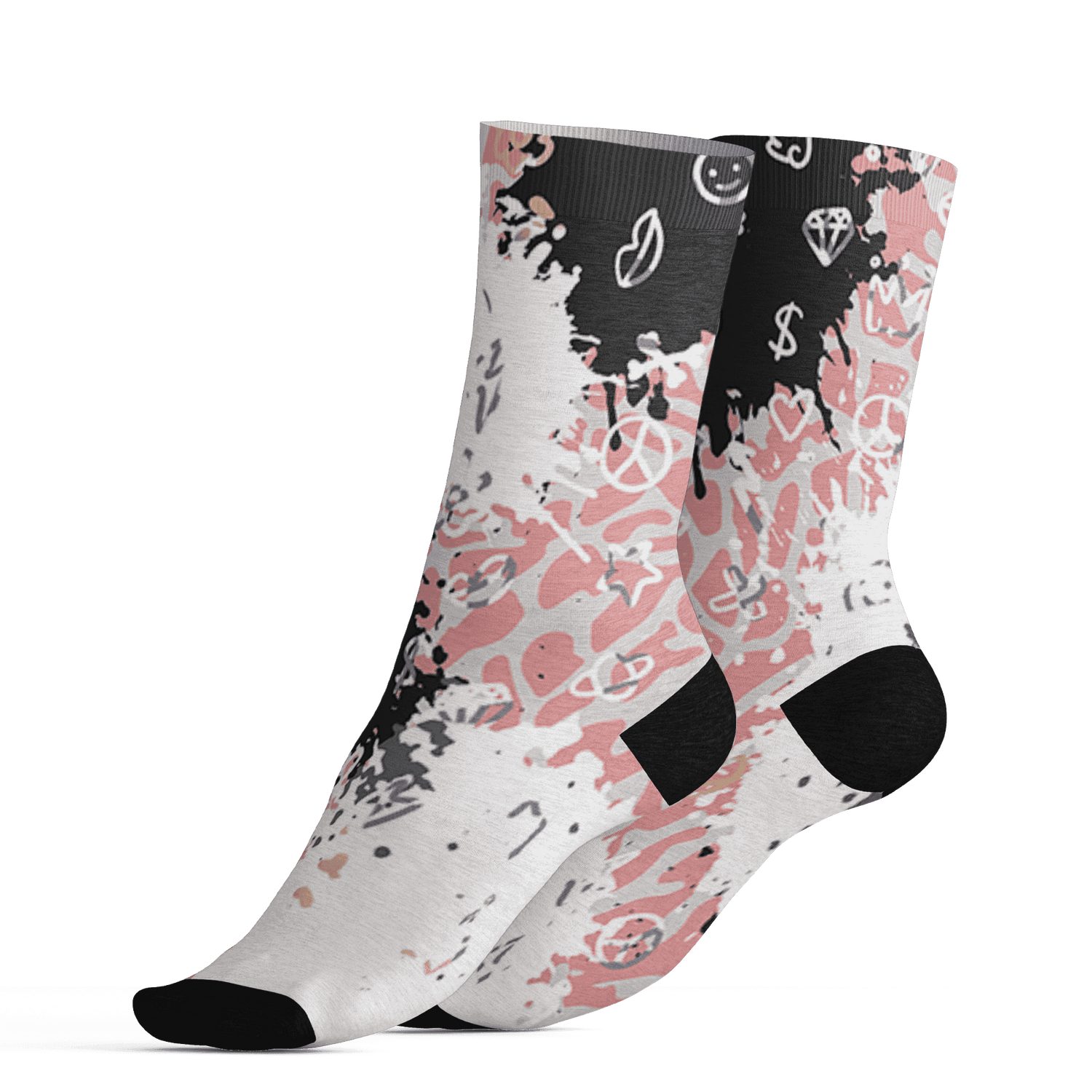 Red Stardust 3s Socks Match Hustle Grind Pray 3D All-Over Print - NastyJamz