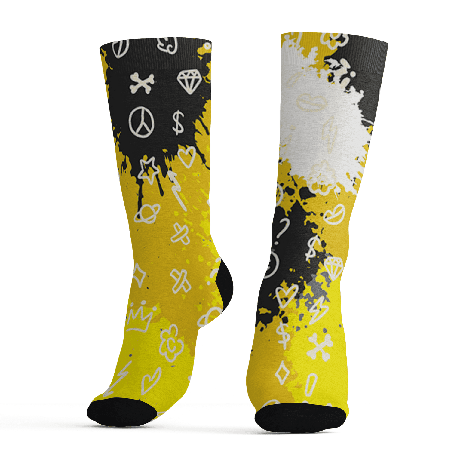 Vivid Sulfur 4s Socks Match Hustle Grind Pray 3D All-Over Print - NastyJamz