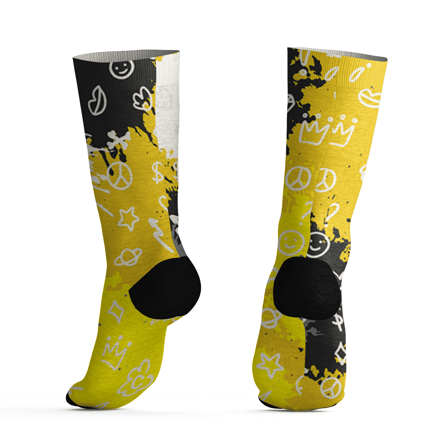 Vivid Sulfur 4s Socks Match Hustle Grind Pray 3D All-Over Print - NastyJamz