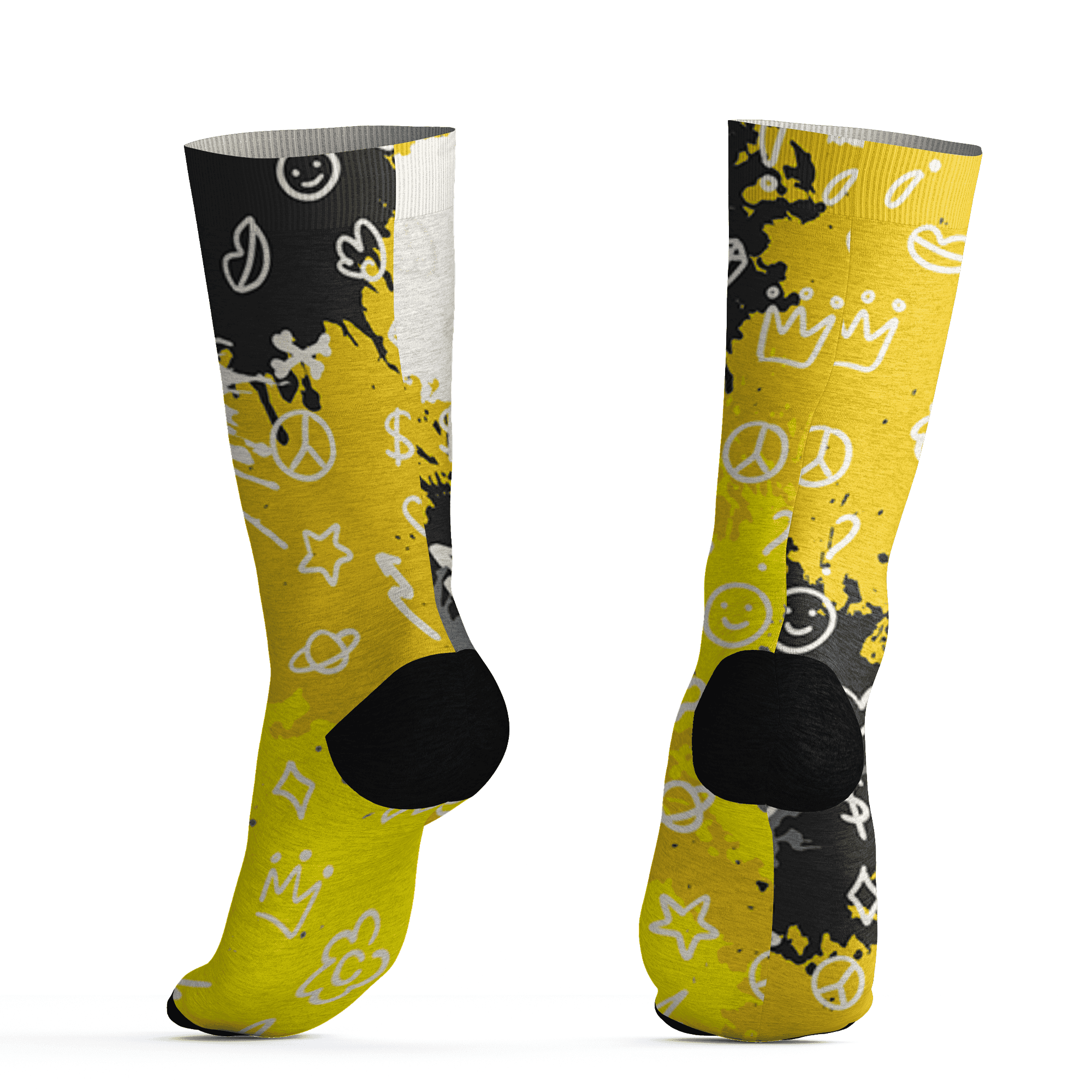 Vivid Sulfur 4s Socks Match Hustle Grind Pray 3D All-Over Print - NastyJamz