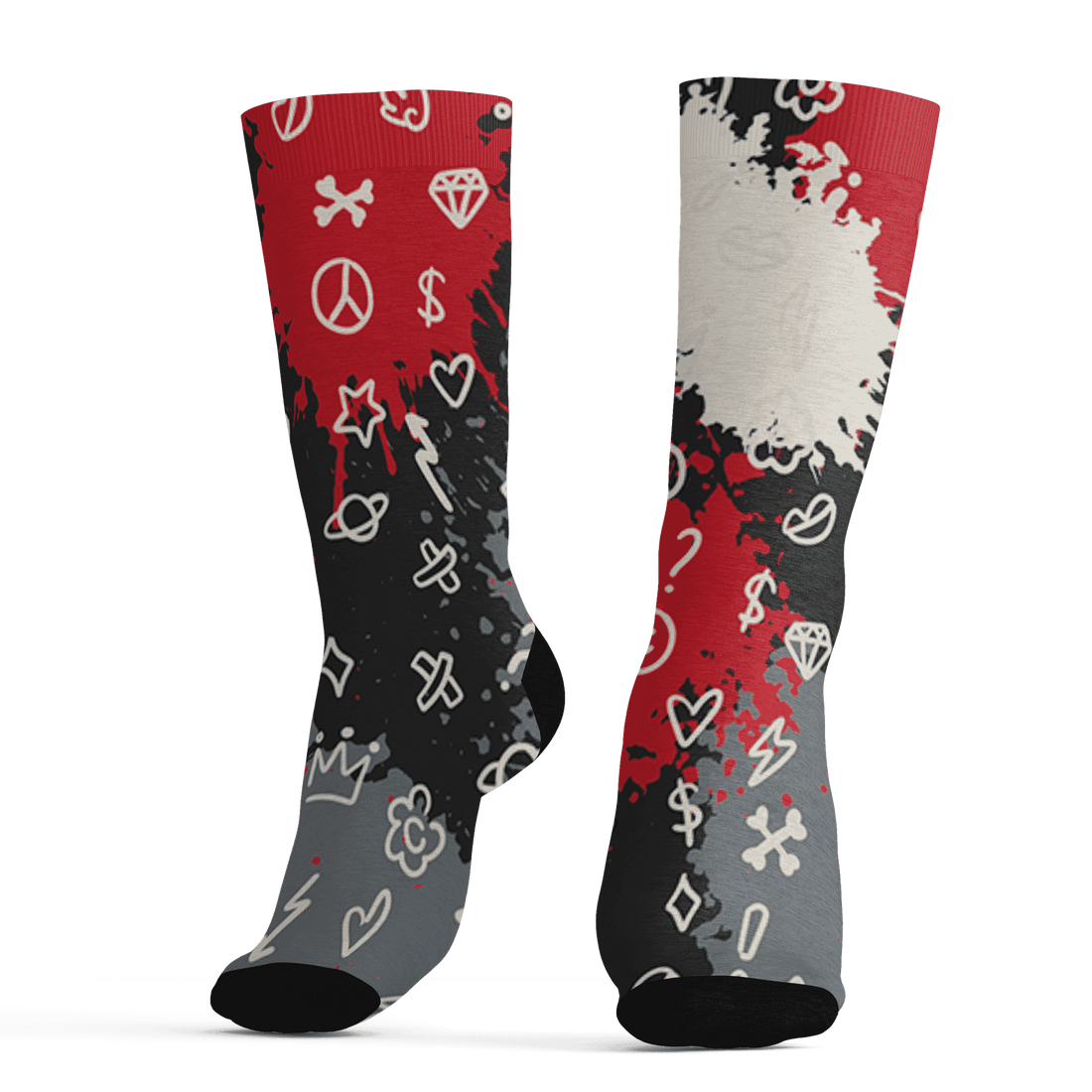 JD Jumman Jack Red Socks Match Hustle Grind Pray 3D All-Over Print - NastyJamz