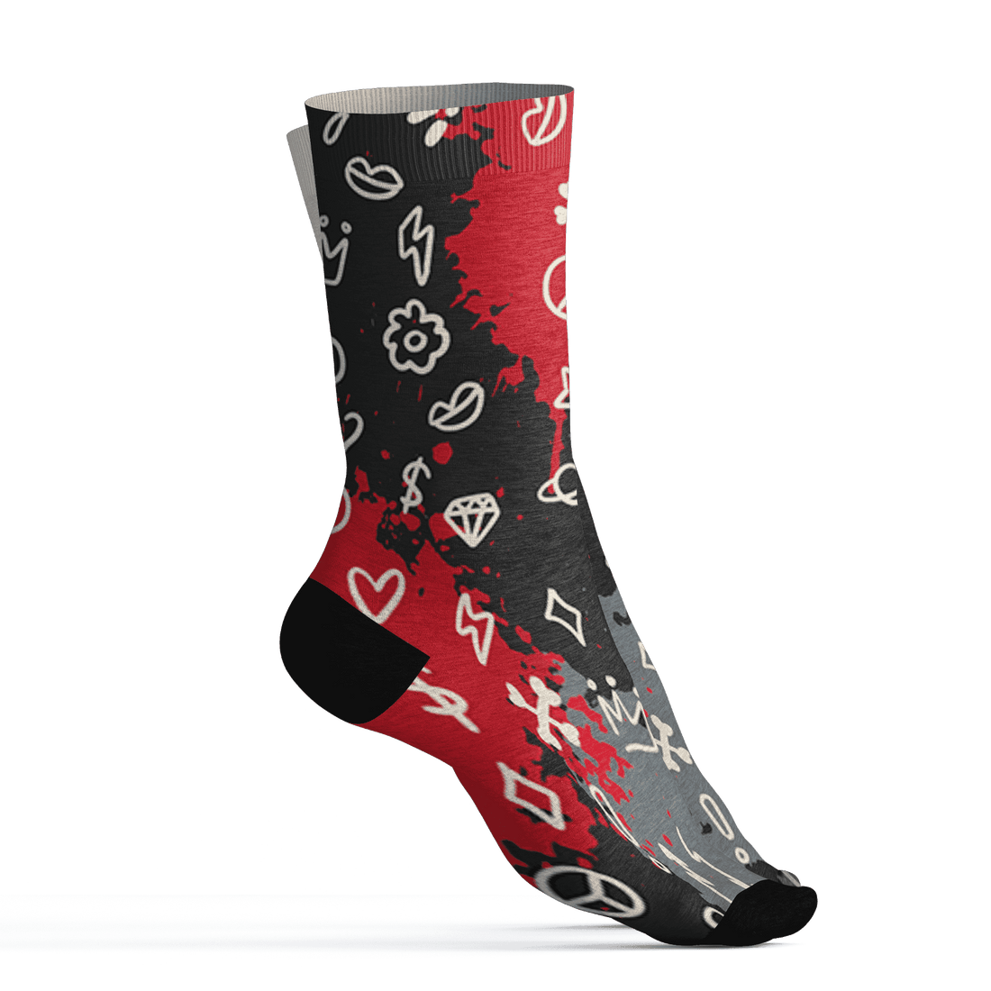 JD Jumman Jack Red Socks Match Hustle Grind Pray 3D All-Over Print - NastyJamz