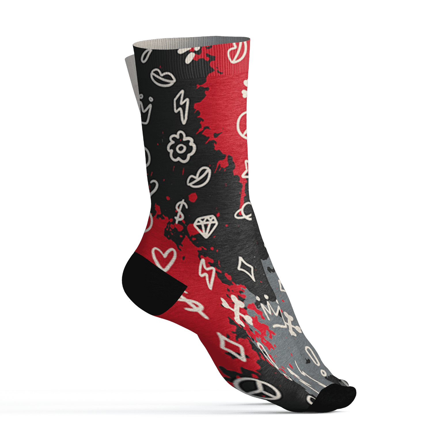 JD Jumman Jack Red Socks Match Hustle Grind Pray 3D All-Over Print - NastyJamz