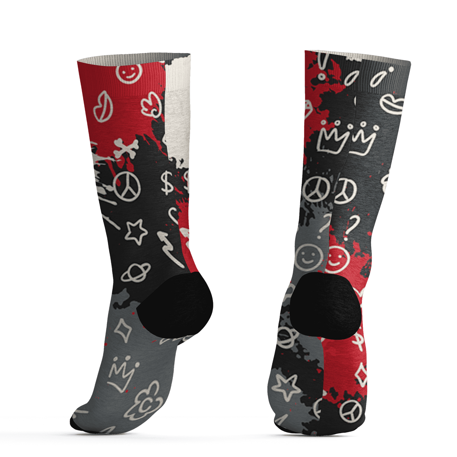 JD Jumman Jack Red Socks Match Hustle Grind Pray 3D All-Over Print - NastyJamz