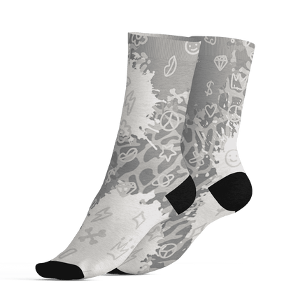 Craft Ivory 3s Socks Match Hustle Grind Pray 3D All-Over Print - NastyJamz