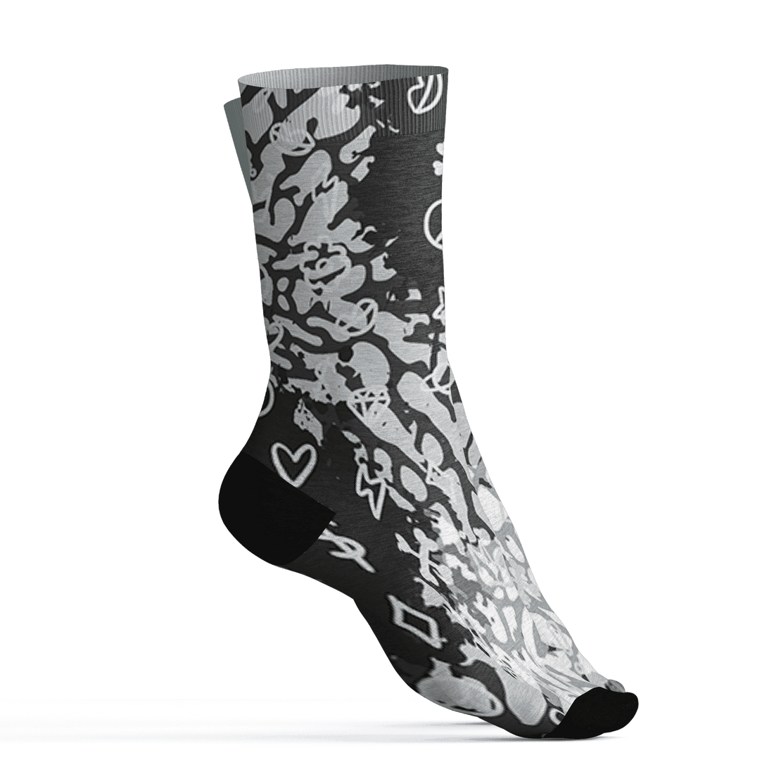 Green Glow 3s Socks Match Hustle Grind Pray 3D All-Over Print - NastyJamz