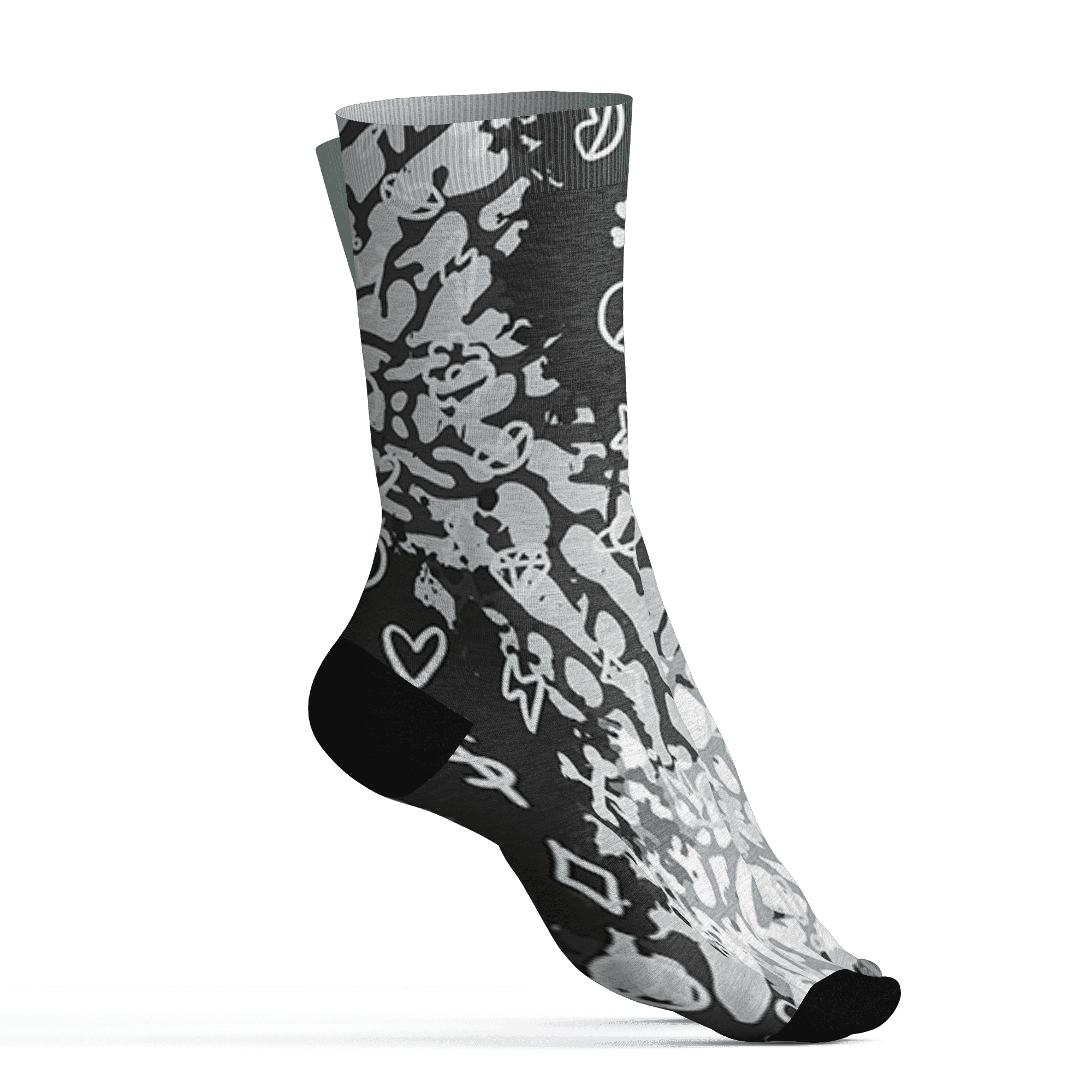 Green Glow 3s Socks Match Hustle Grind Pray 3D All-Over Print - NastyJamz