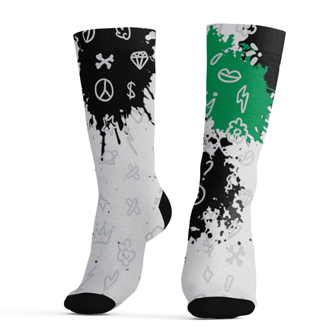 Lucky Green 5s Socks Match Hustle Grind Pray 3D All-Over Print - NastyJamz