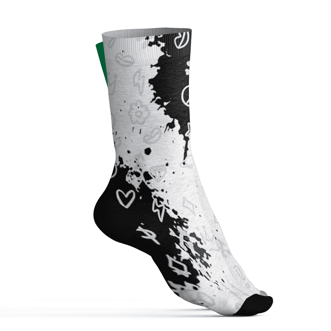 Lucky Green 5s Socks Match Hustle Grind Pray 3D All-Over Print - NastyJamz
