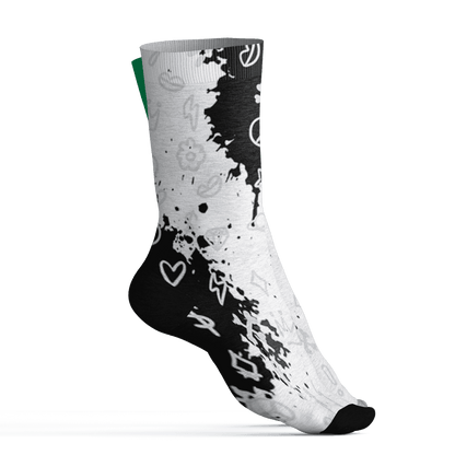 Lucky Green 5s Socks Match Hustle Grind Pray 3D All-Over Print - NastyJamz