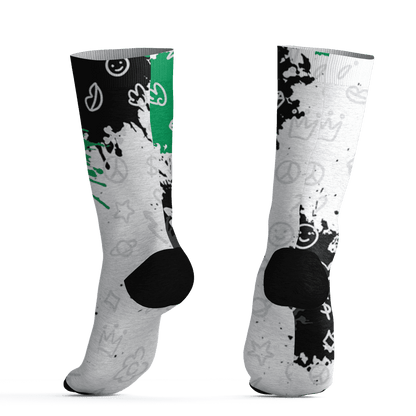 Lucky Green 5s Socks Match Hustle Grind Pray 3D All-Over Print - NastyJamz