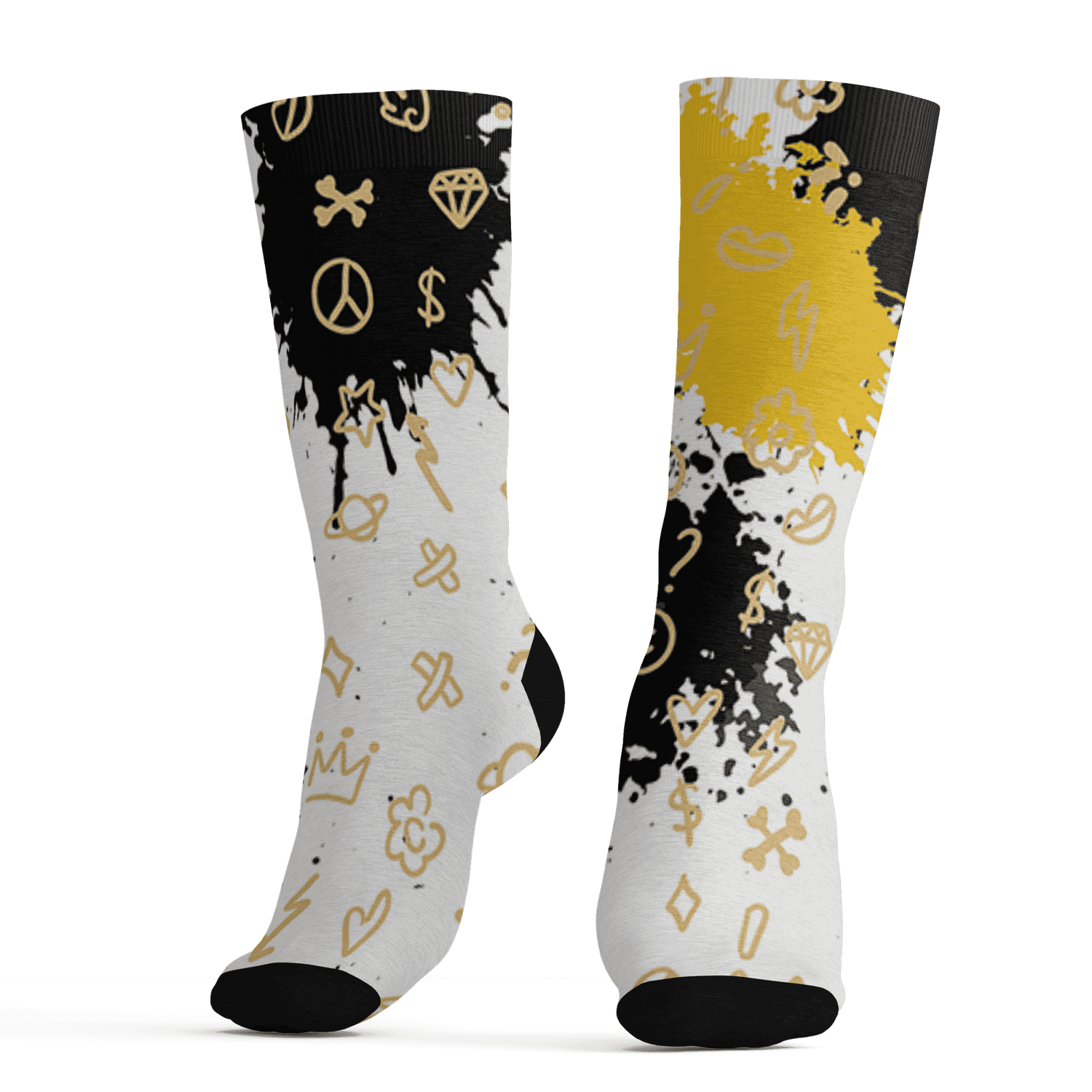 Yellow Ochre 6s Socks Match Hustle Grind Pray 3D All-Over Print - NastyJamz