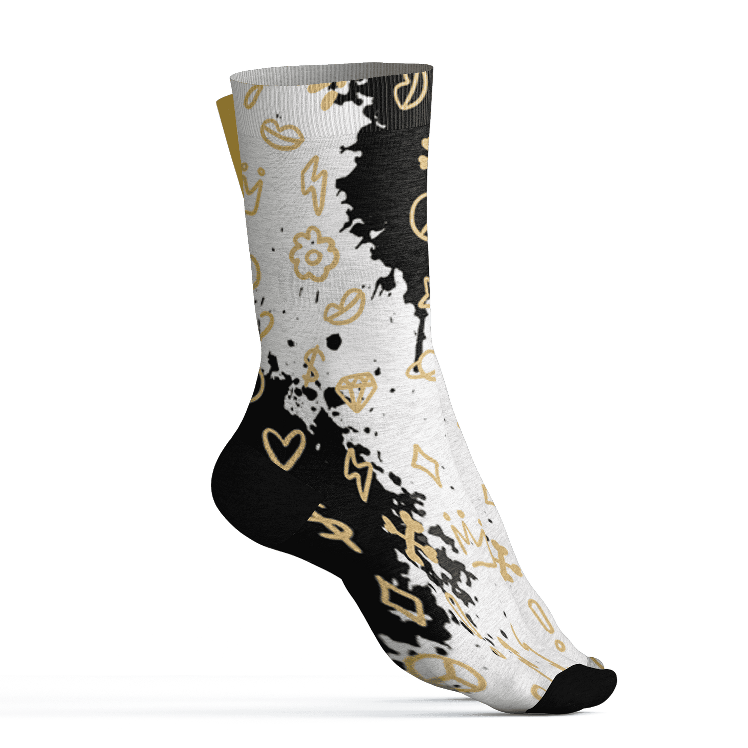 Yellow Ochre 6s Socks Match Hustle Grind Pray 3D All-Over Print - NastyJamz