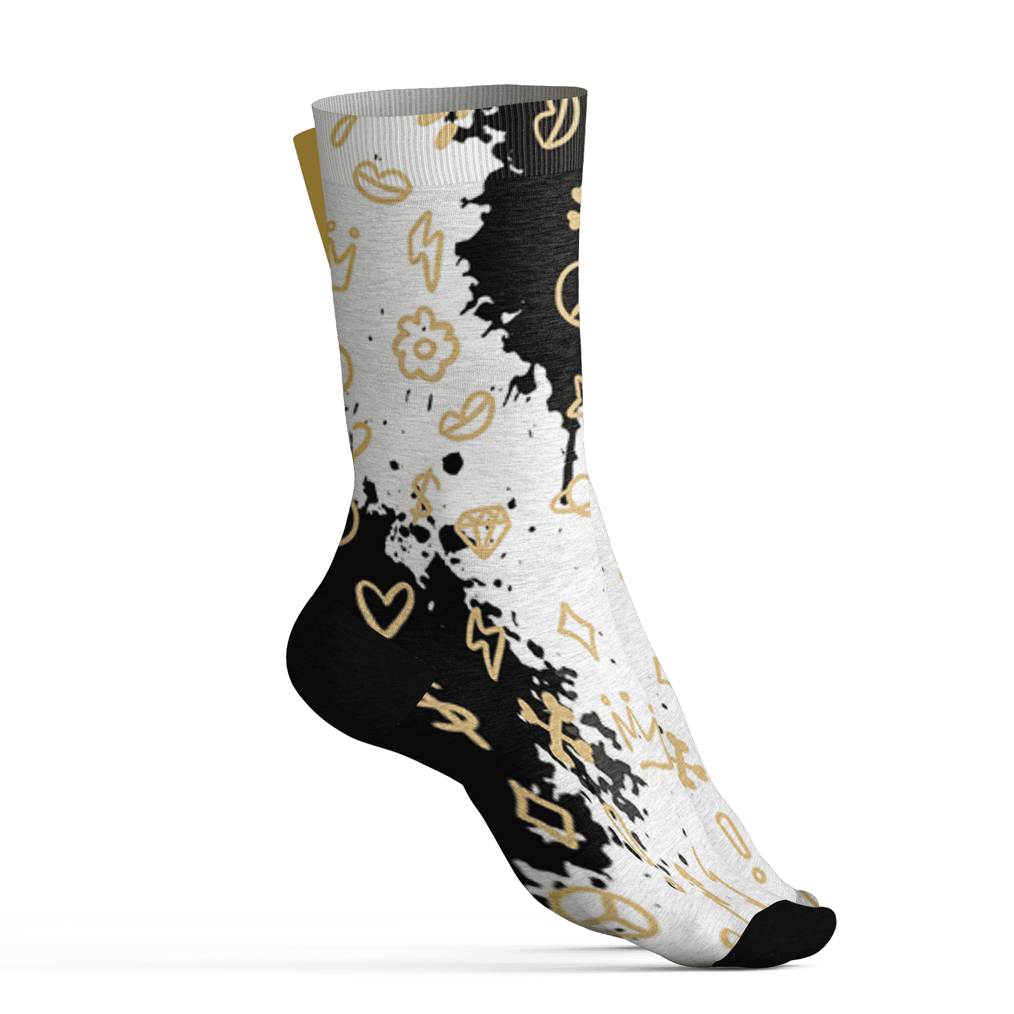 Yellow Ochre 6s Socks Match Hustle Grind Pray 3D All-Over Print - NastyJamz