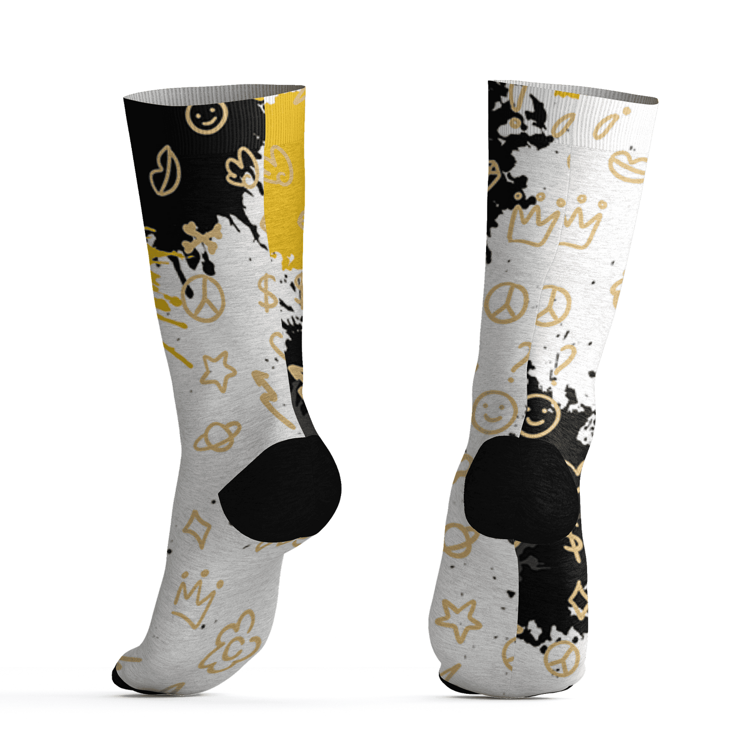 Yellow Ochre 6s Socks Match Hustle Grind Pray 3D All-Over Print - NastyJamz