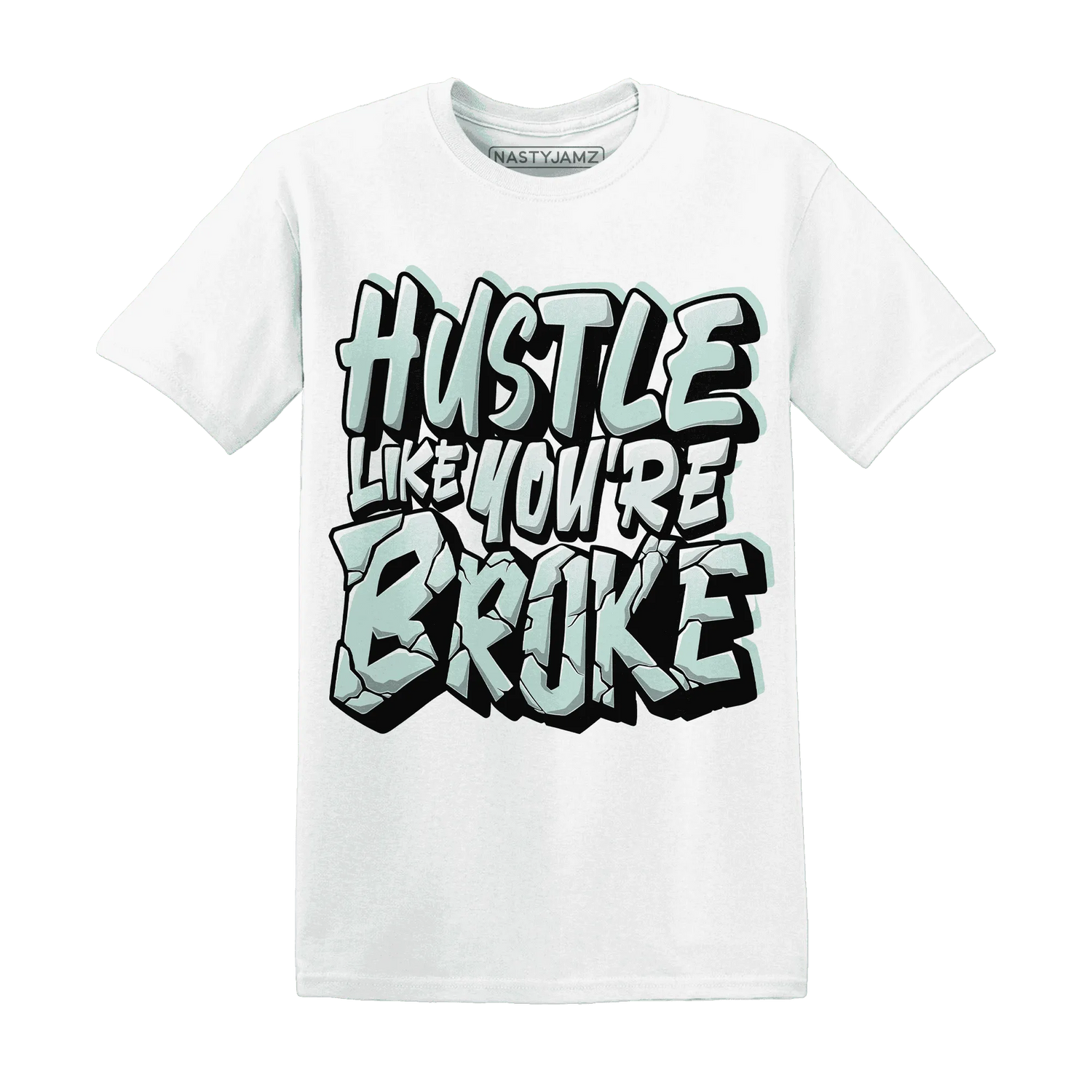 NastyJamz-AF-1-Low-Jade-Ice-White-T-Shirt-Match-Hustle-Like-Broke