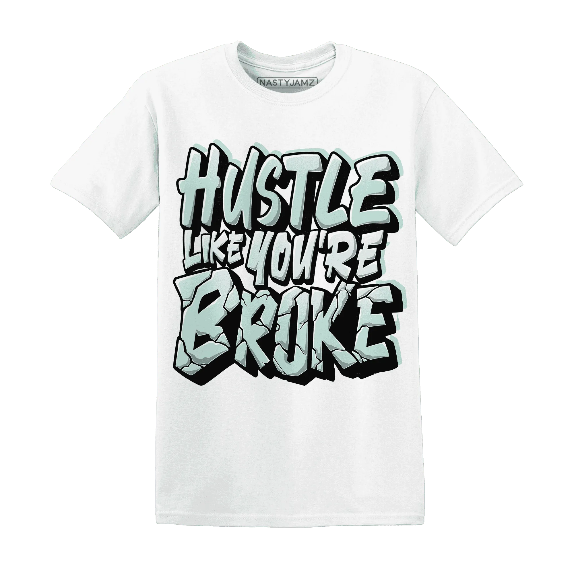 NastyJamz-AF-1-Low-Jade-Ice-White-T-Shirt-Match-Hustle-Like-Broke