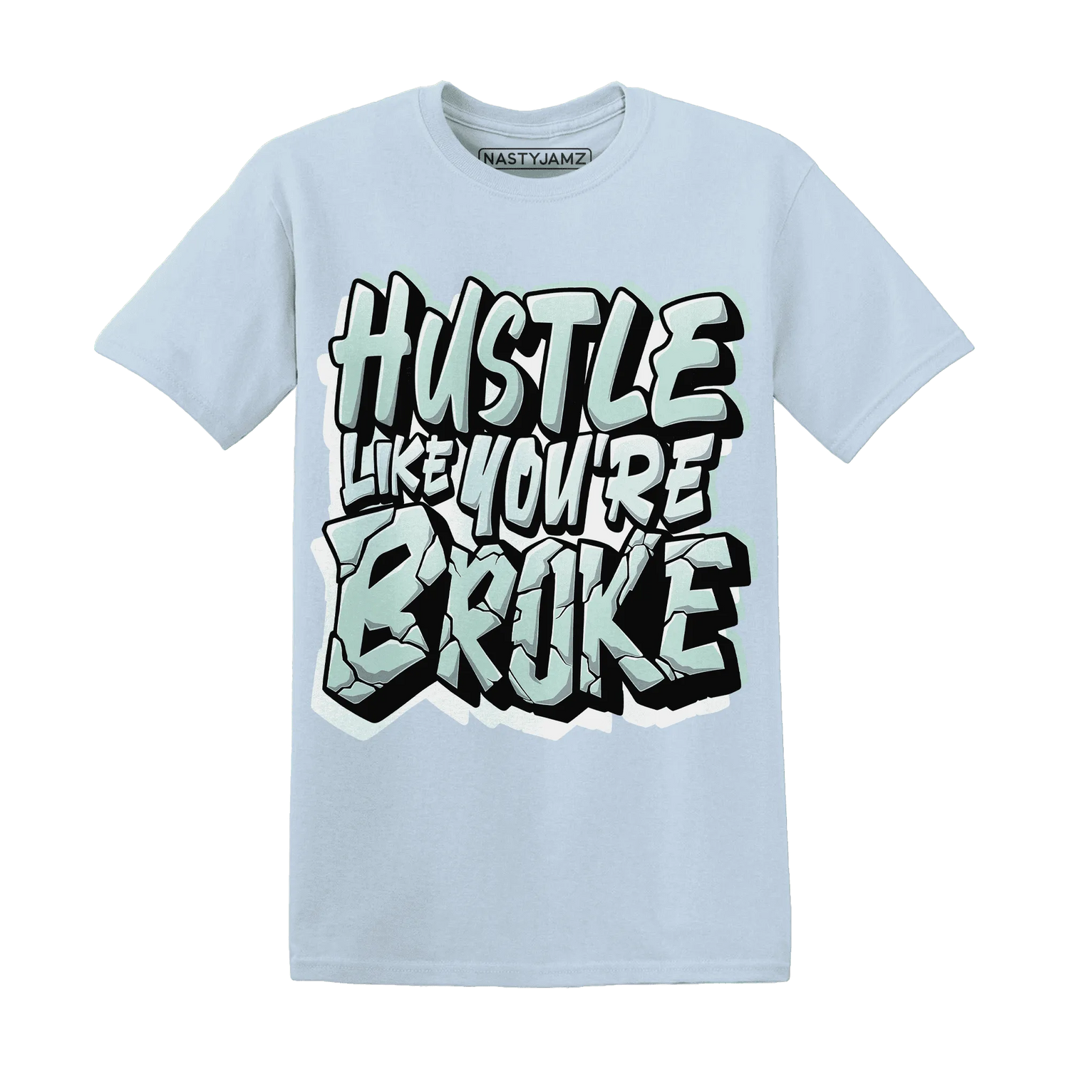 NastyJamz-AF-1-Low-Jade-Ice-White-T-Shirt-Match-Hustle-Like-Broke