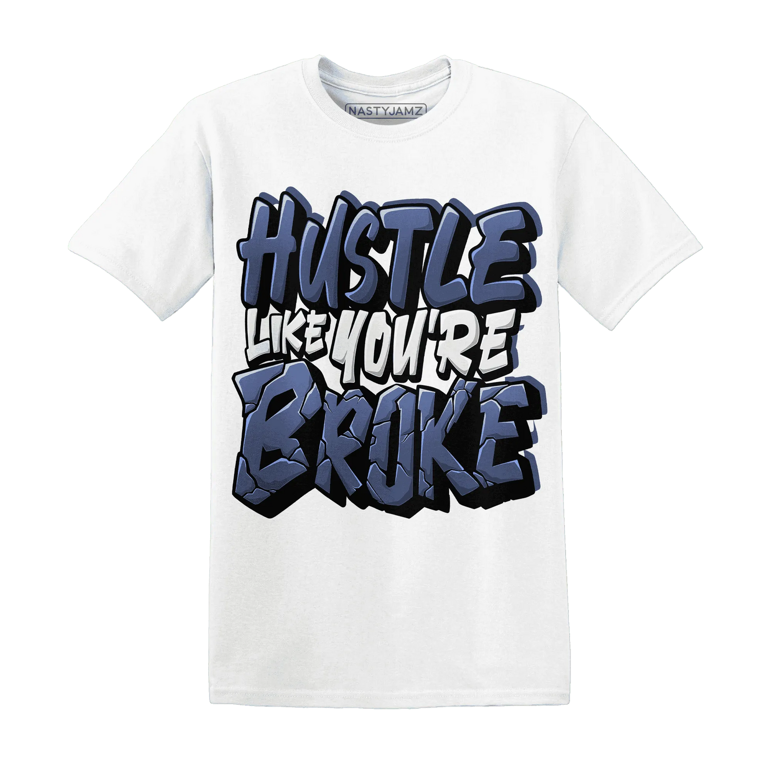 Low-Diffused-Blue-11s-T-Shirt-Match-Hustle-Like-Broke