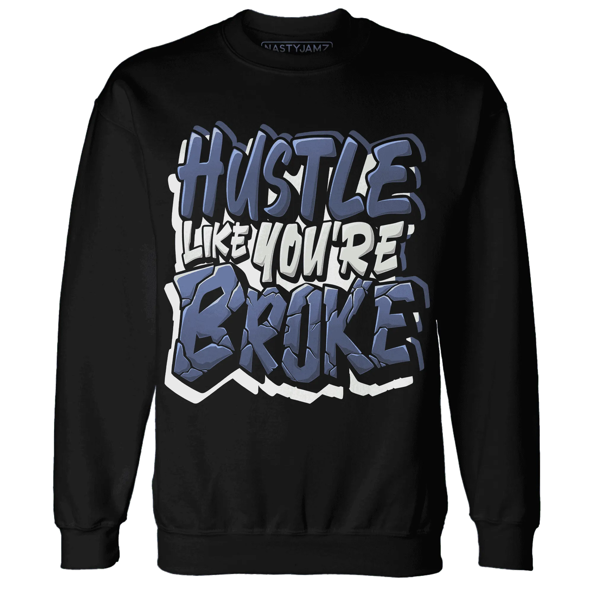 Low-Diffused-Blue-11s-Sweatshirt-Match-Hustle-Like-Broke
