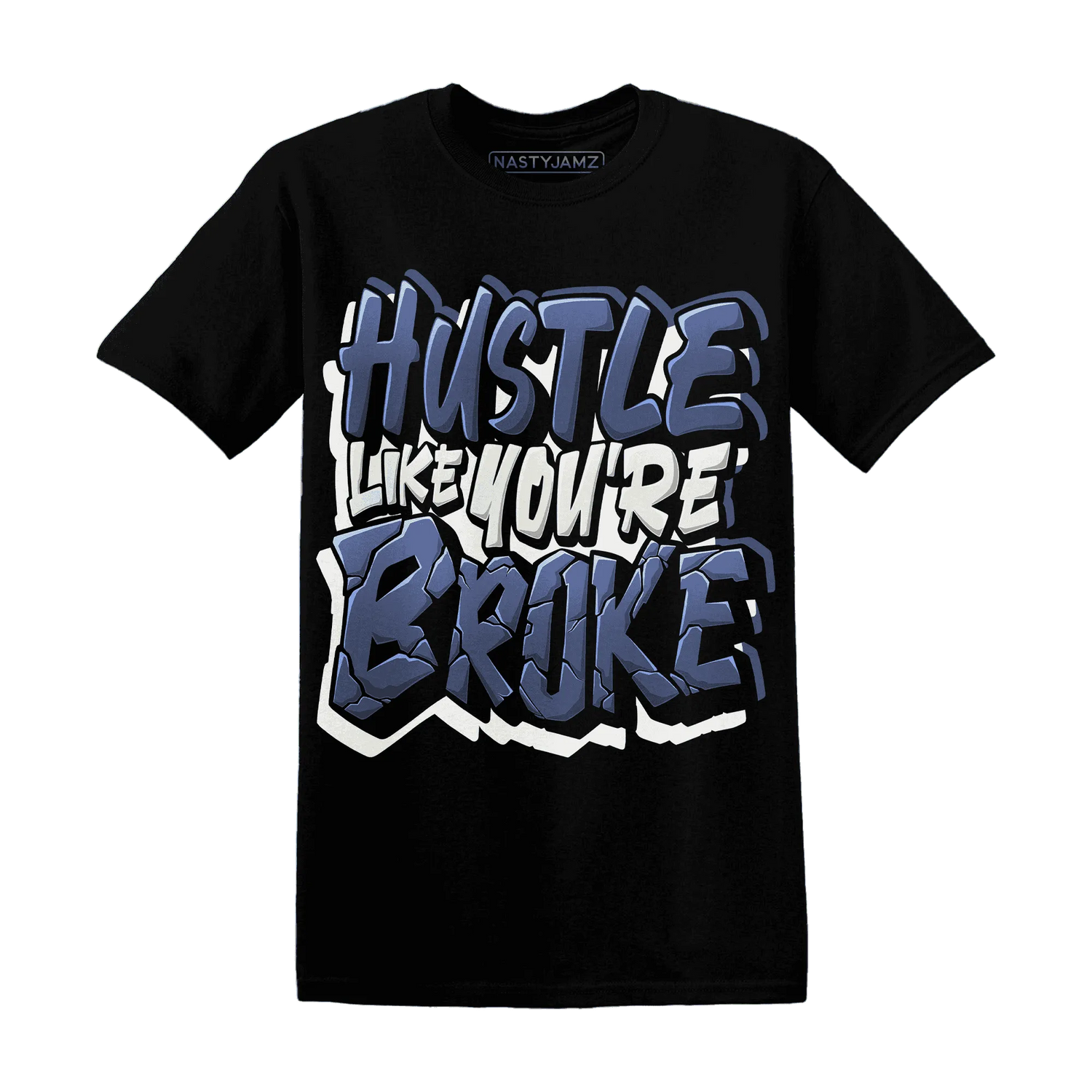 Low-Diffused-Blue-11s-T-Shirt-Match-Hustle-Like-Broke