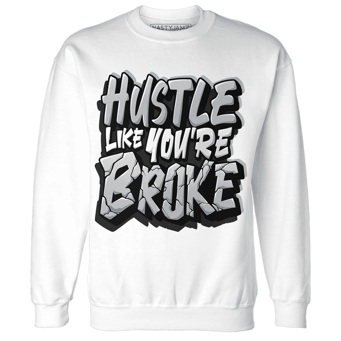 NastyJamz-Wolf-Grey-12s-Sweatshirt-Match-Hustle-Like-Broke