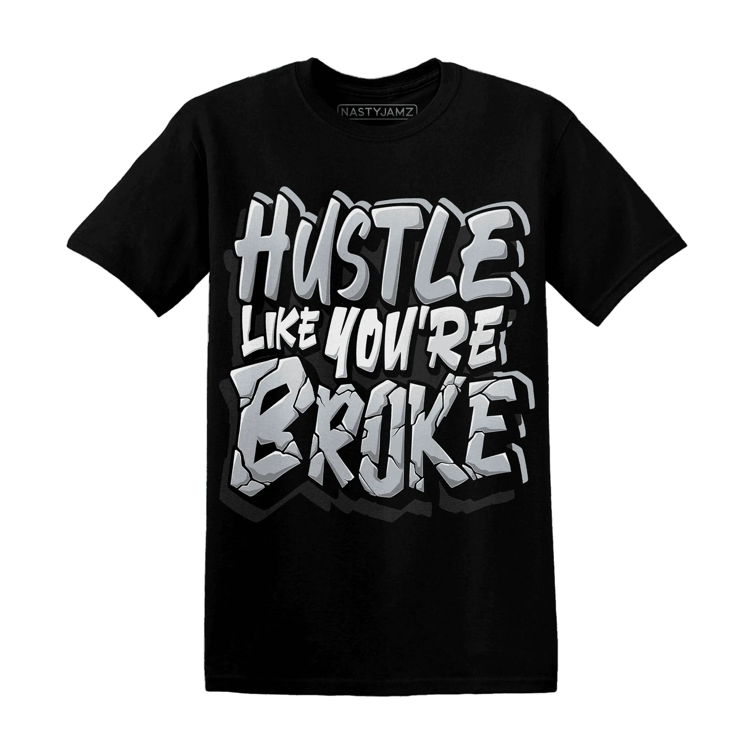 NastyJamz-Wolf-Grey-12s-T-Shirt-Match-Hustle-Like-Broke