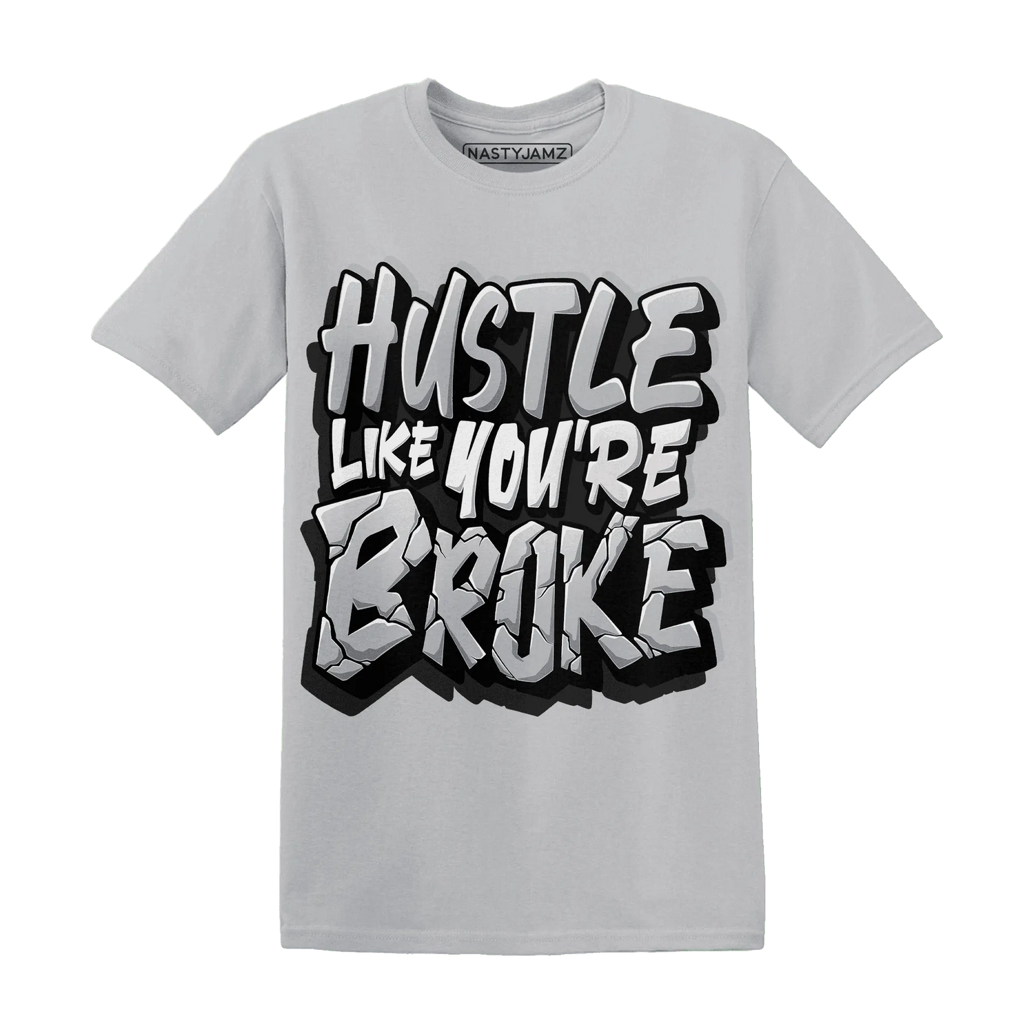 NastyJamz-Wolf-Grey-12s-T-Shirt-Match-Hustle-Like-Broke