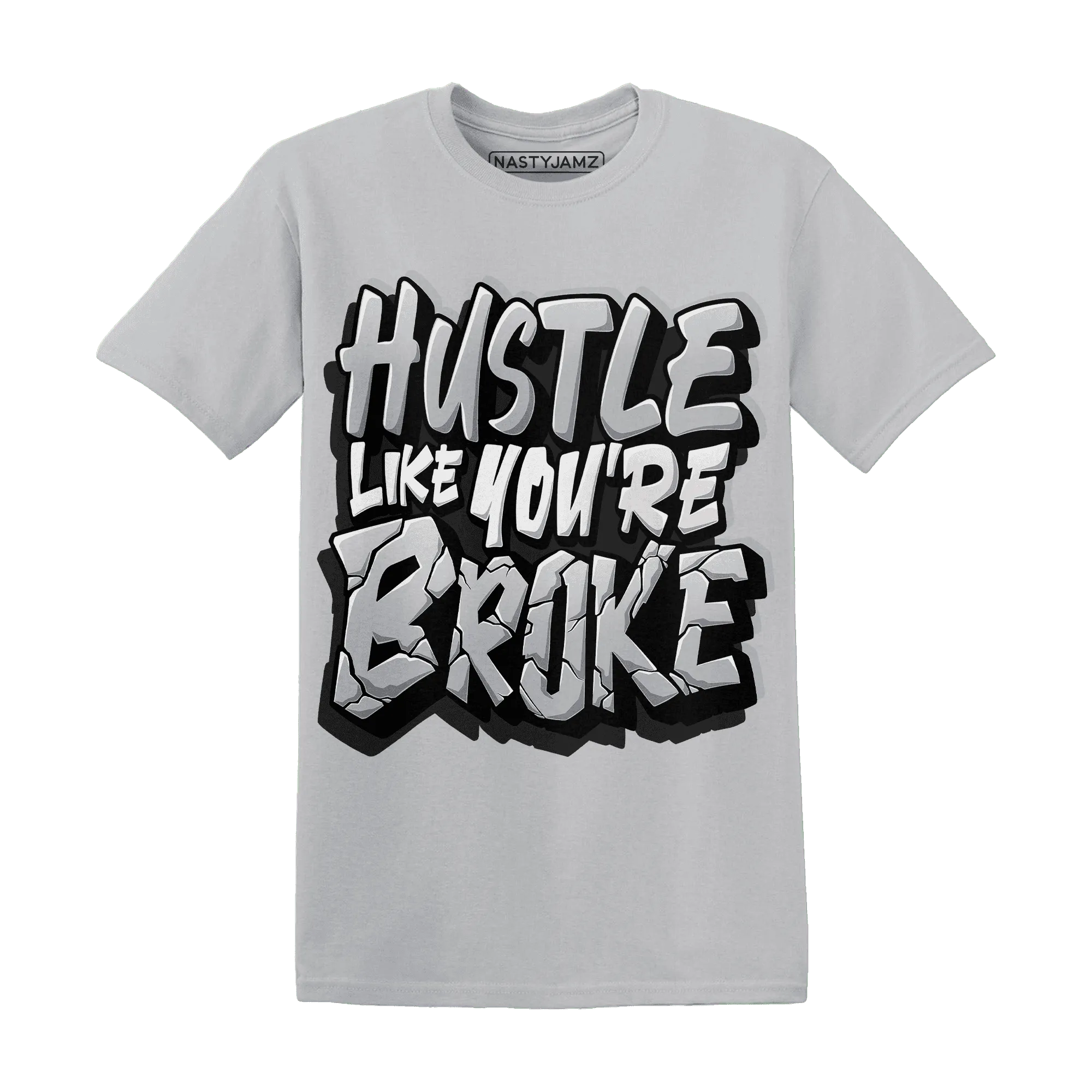 NastyJamz-Wolf-Grey-12s-T-Shirt-Match-Hustle-Like-Broke