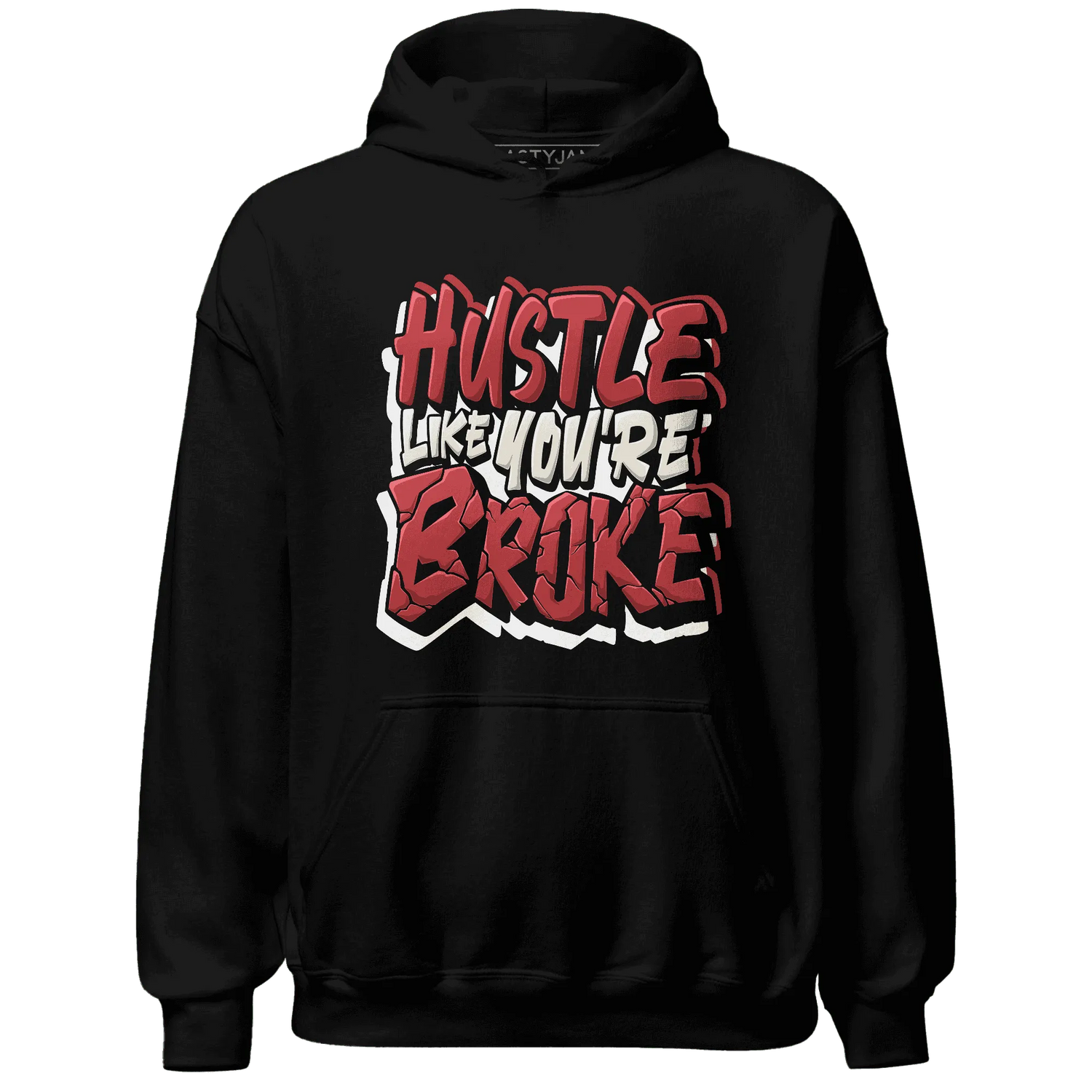 Black-Toe-Reimagined-Red-White-1s-NastyJamz-Hoodie-Match-Hustle-Like-Broke