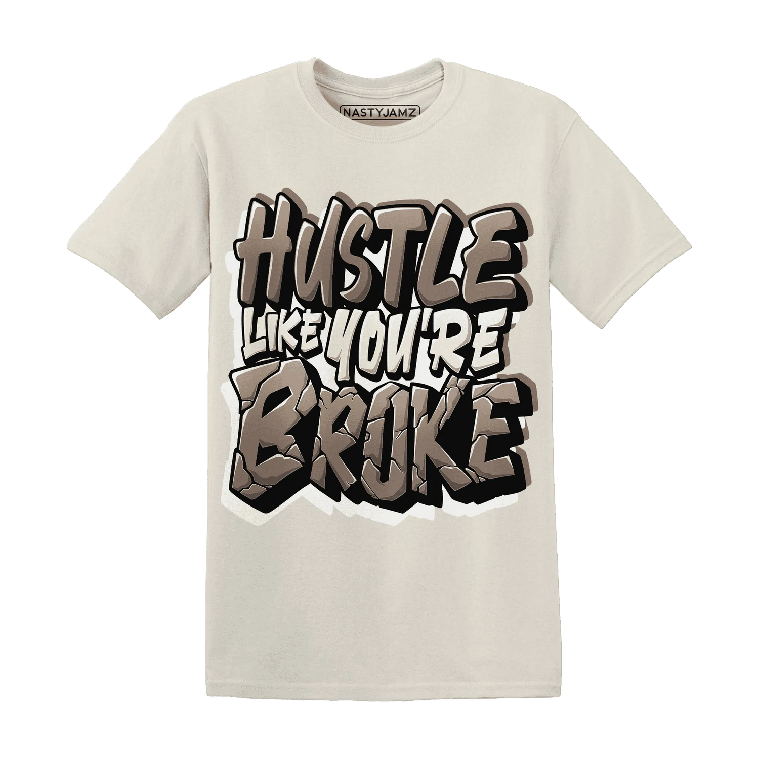 NastyJamz-Low-Mocha-1s-T-Shirt-Match-Hustle-Like-Broke