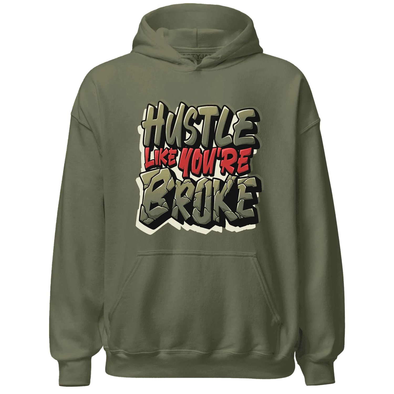 NastyJamz-Medium-Olive-1s-Hoodie-Match-Hustle-Like-Broke