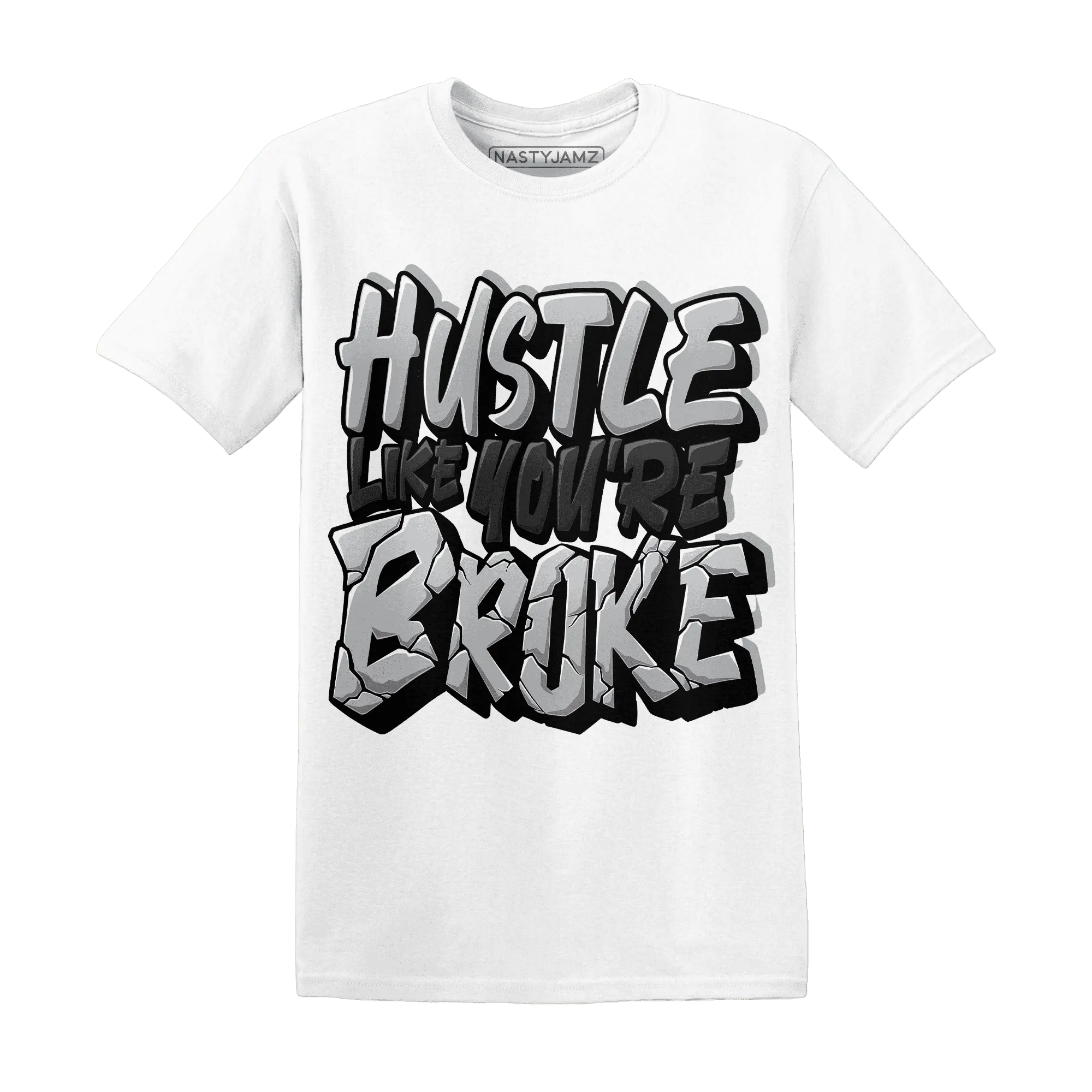 Wolf-Grey-1s-T-Shirt-Match-Hustle-Like-Broke
