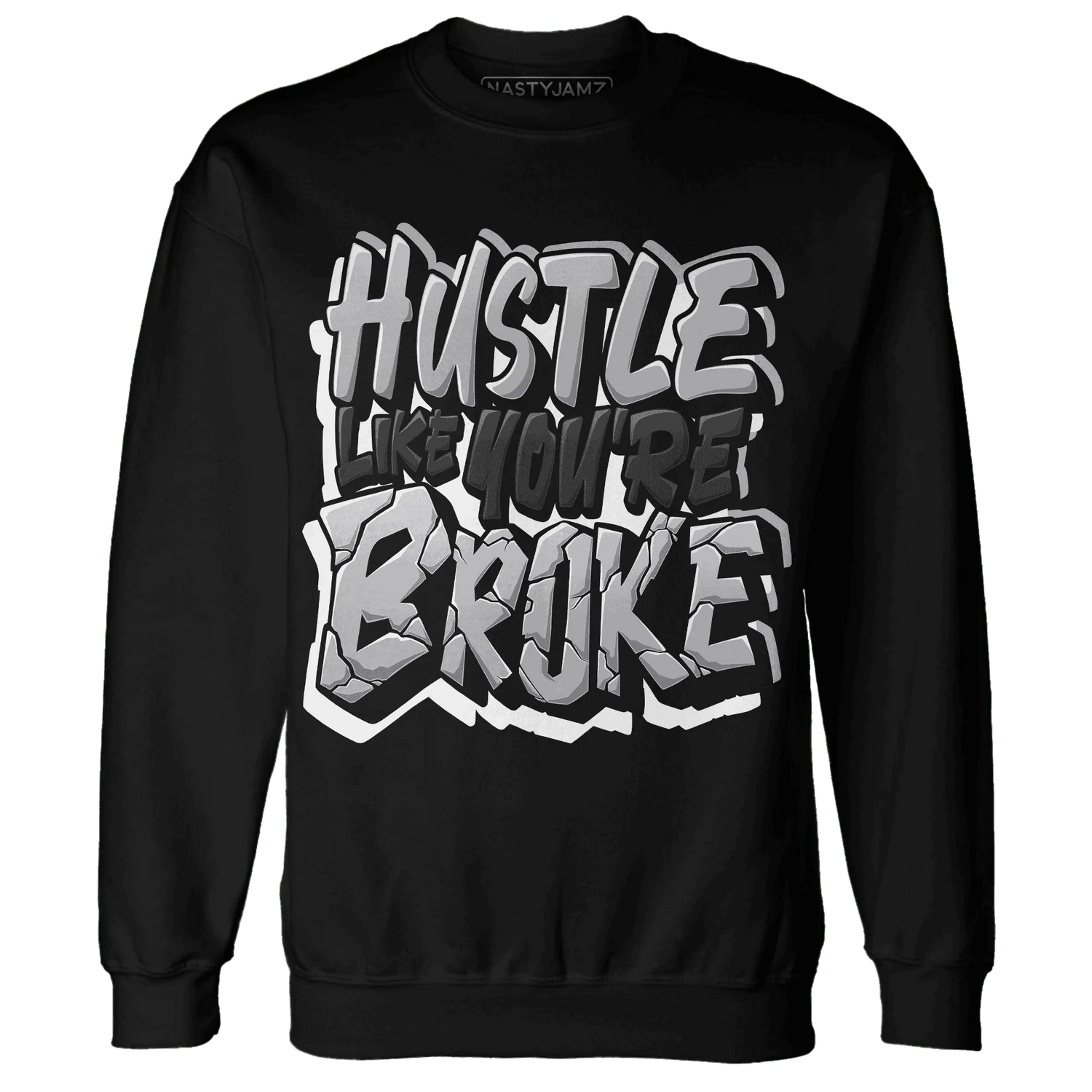 Wolf-Grey-1s-Sweatshirt-Match-Hustle-Like-Broke