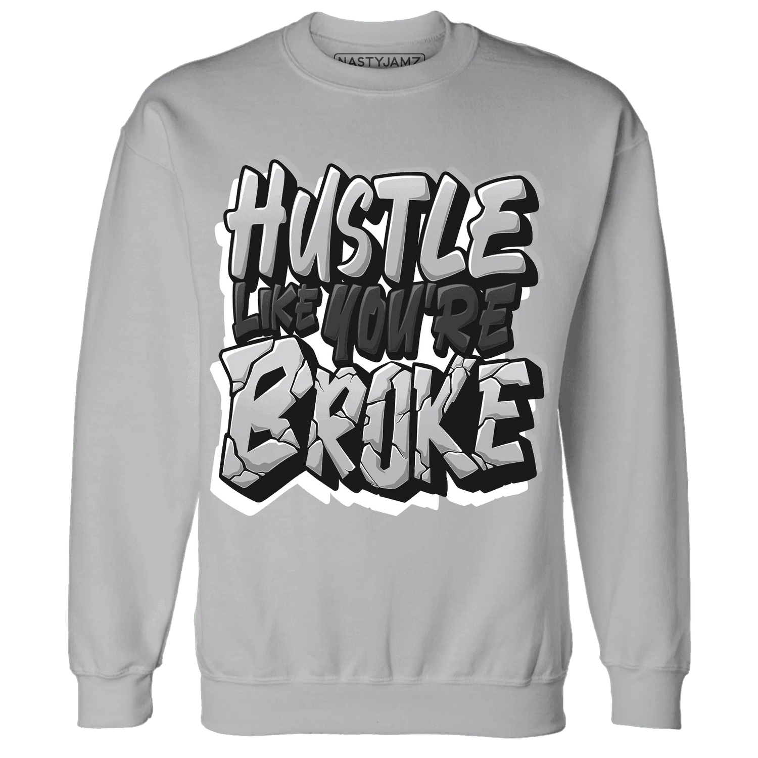 Wolf-Grey-1s-Sweatshirt-Match-Hustle-Like-Broke