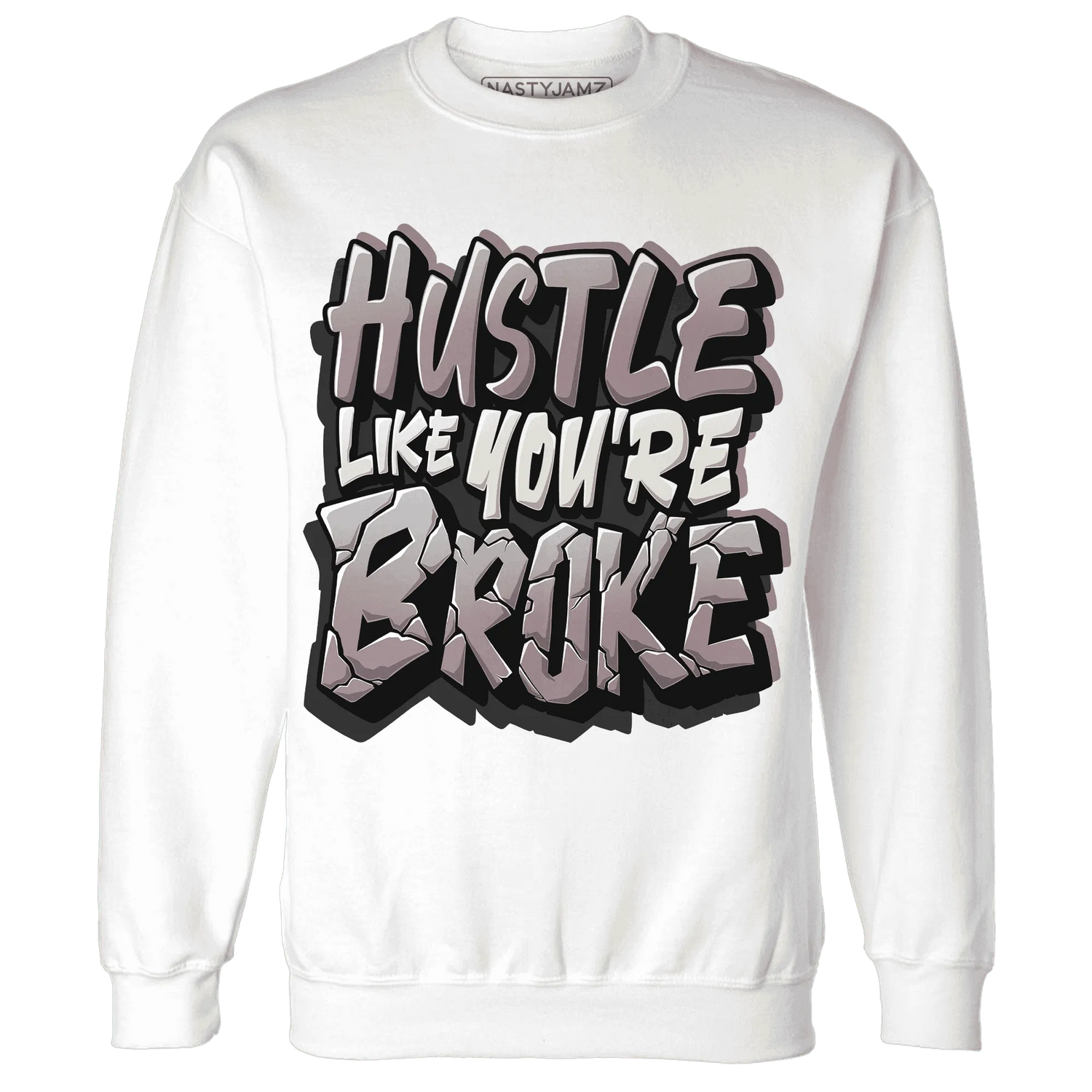 NastyJamz-Black-Violet-Ore-3s-Sweatshirt-Match-Hustle-Like-Broke