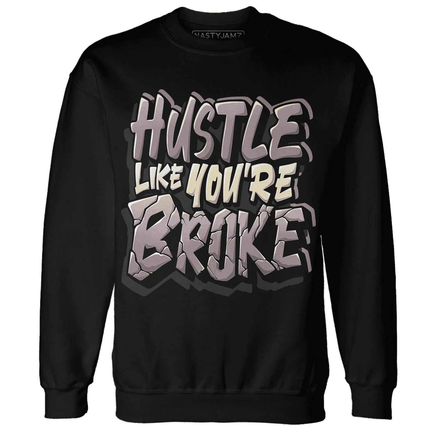 NastyJamz-Black-Violet-Ore-3s-Sweatshirt-Match-Hustle-Like-Broke
