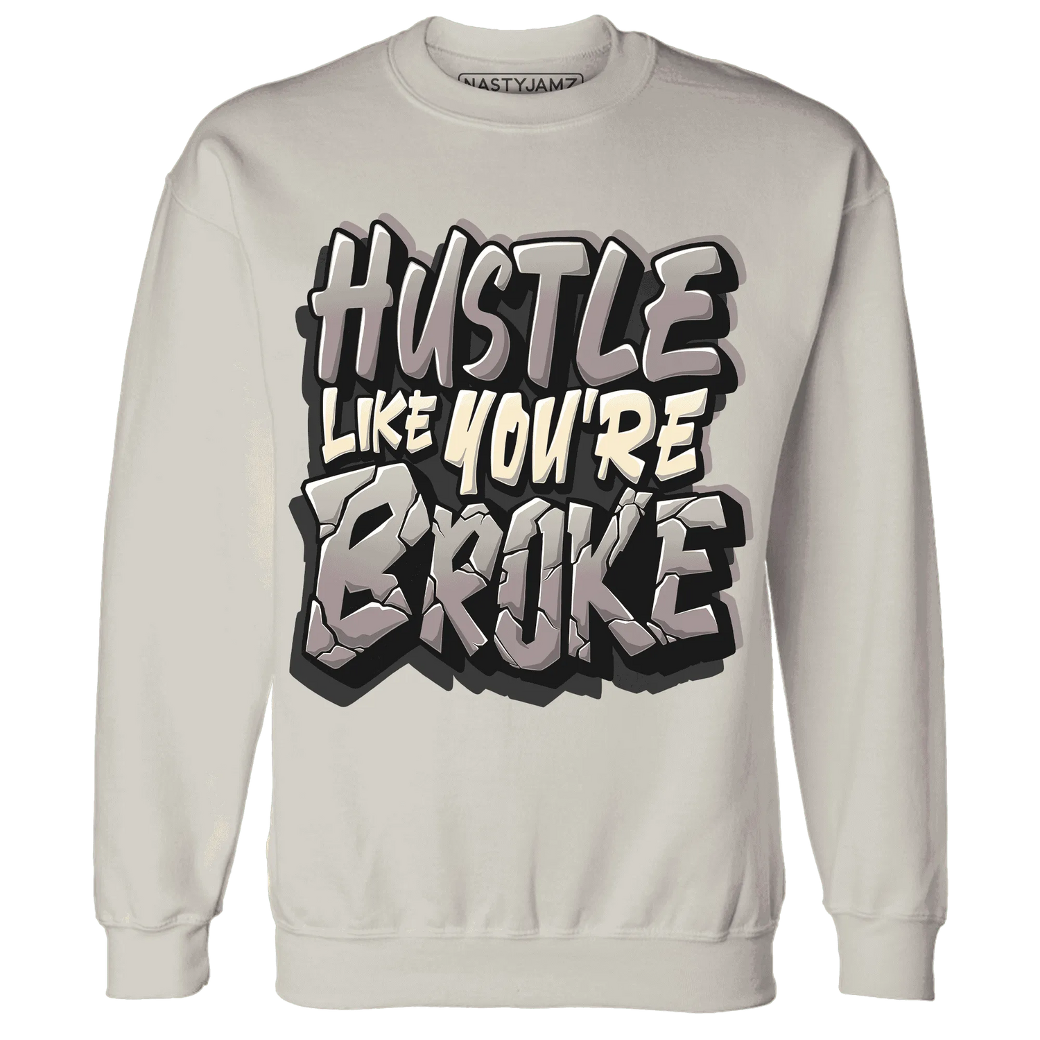 NastyJamz-Black-Violet-Ore-3s-Sweatshirt-Match-Hustle-Like-Broke